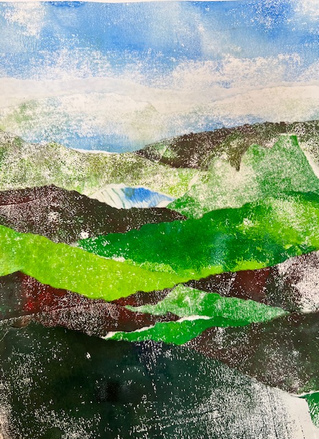Monotype landschap in collage  Zaterdag 10 april 2027, 10.00- 16.00 uur