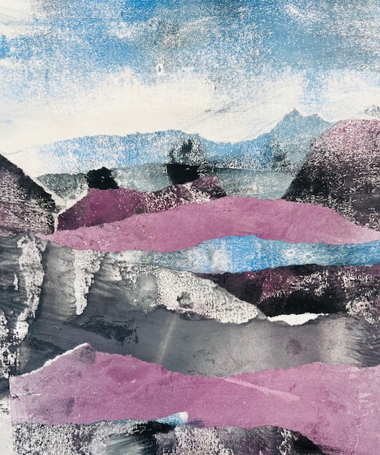 Monotype landschap in collage  Zaterdag 10 april 2027, 10.00- 16.00 uur